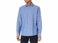 Selected Homme Herren SLHSLIMNEW-Linen Shirt LS W NOOS Hemd, Medium Blue Denim,...