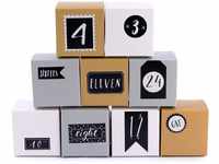 Adventskalender zum Befüllen Boxen Silver 24 Geschenkboxen Schachteln...