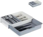 Relaxdays Besteckkasten, ausziehbar, 7 F&auml;cher, f&uuml;r Besteck &...