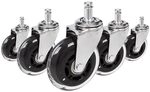 hjh OFFICE 729403 B&uuml;rostuhlrollen ROLO Skate Silber/Transparent 5 x...