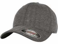Flexfit Mütze Herringbone Melange Baseball Cap,Schwarz/grau,S/M