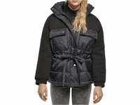 Urban Classics Damen Ladies Sherpa Mix Puffer Jacket Jacken, Black, L