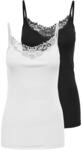 ONLY NOS Damen ONLKIRA LACE SINGLET 2 PACK NOOS Top,, 2per pack Schwarz (Black Pack: