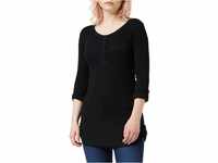 Urban Classics Damen T-Shirt Ladies Long Rib Pocket Turnup Tee, Schwarz (black...