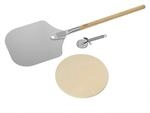 R&Ouml;SLE Barbecue Pizza-Set 3-tlg, Hochwertiger Pizzastein, Pizzaschieber und...