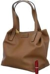 TOM TAILOR Miri zip Damen Shopper Umh&auml;ngetasche Rei&szlig;verschluss Gro&szlig; Cognac Braun