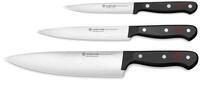 W&Uuml;STHOF Gourmet Messersatz mit 3 Messern, 3-teiliges Set, Schwarz,silber