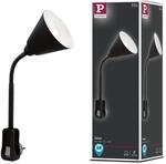 Paulmann 95427 Steckerleuchte Junus mit Flexarm max. 20 Watt Lampe Schwarz Metall,