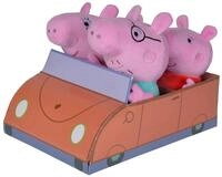 Simba 109261006 - Peppa Pig 4-TLG. Familienset im Auto, Schorsch 16cm, Peppa 17,5cm,