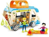 Hape Abenteuer-Van | Wohnmobil mit Puppen und Zubeh&ouml;r, der Camper ist aufklappbar,