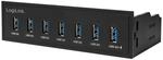 LogiLink UA0342 - 5,25" USB 3.0 Hub (7-Port) mit Schnellladeport und