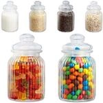 Relaxdays Vorratsgl&auml;ser 6er Set, 1000 ml, Deckel, f&uuml;r Lebensmittel in K&uuml;che,