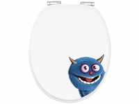 'aquaSu® WC-Sitz mit Absenkautomatik, lustiges Dekor Monster Ecky,...