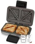 Cloer 6259 Sandwichmaker, 900 W f&uuml;r 2 diagonal geteilte Toasts, American...