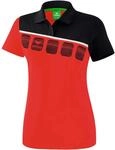 Erima Damen 5-C Poloshirt, rot/schwarz/wei&szlig;, 36