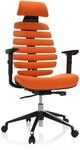 hjh OFFICE Profi B&uuml;rostuhl Ergo LINE II PRO Stoff Orange, Drehstuhl mit Kopfst&uuml;tze,