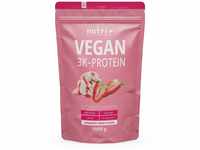 Protein Pulver Vegan Erdbeer Sahne 1kg - 83% Eiweiß - Nutri + pflanzliches