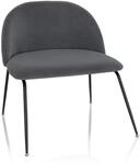 hjh OFFICE 645054 Samt Stuhl VELVO Grau Polsterstuhl Besucherstuhl Sessel mit