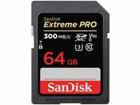 SanDisk Extreme PRO SDHC UHS-II Speicherkarte V90 64 GB (300 MB/s, 8K-, 4K- und