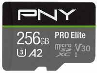 PNY PRO Elite 256GB microSDXC-Speicherkarte + SD-Adapter, Klasse 10 UHS-I, U3,...