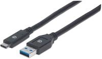 Manhattan 354981 USB 3.1 Typ C Gen1-Kabel Typ C-Stecker auf Typ A-Stecker 5 Gbit/s,