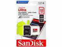 SanDisk Ultra 32 GB microSDHC Memory Card + SD Adapter with A1 App Performance...
