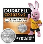 Duracell CR2025 Knopfzellen (2 St&uuml;ck), CR 2025 Lithium-Knopfzelle 3 V