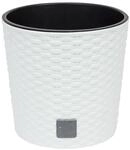 Runder Topf 15,3 Liter Rato mit Pflanzschale in wei&szlig; 30 x 30 x 27 cm