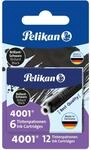 Pelikan Standard-Tintenpatronen 4001 Tinte Brillant-Schwarz, 12 St&uuml;ck