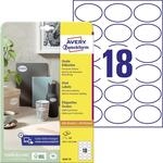 AVERY Zweckform 6242-10 Ovale Etiketten (180 Klebeetiketten, 63,5x42,3mm auf A4,