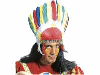 Widmann Indianer Kopfbedeckung mit Federn, Unisex, mehrfarbig, One Size, 3081L