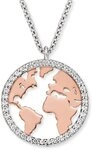 Engelsrufer Damen-Halskette mit Anh&auml;nger in Form Einer Weltkarte, aus 925er Sterling