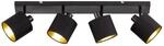 Reality Leuchten Tommy R80334079 Spotbalken, Metall Schwarz Matt, Stoffschirm
