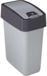 keeeper Premium Abfallbeh&auml;lter mit Flip-Deckel, Soft Touch, 10 l, Magne, Silber