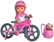 Simba 105733273 - Evi Love Ferienspa&szlig; Fahrrad, Puppe mit Fahrrad, Hund und Rucksack,