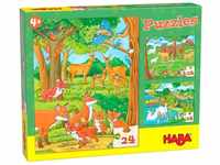 HABA 305468 - Puzzles Tierfamilien, Puzzle-Box mit 3 Tier-Motiven für Kinder...