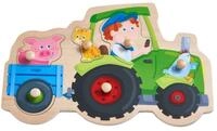 HABA 305550 - Greifpuzzle Lustige Traktorfahrt, Greifpuzzle ab 1 Jahr, bunt