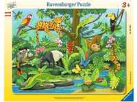 Ravensburger Kinderpuzzle - 05140 Tiere im Regenwald - Rahmenpuzzle für Kinder...