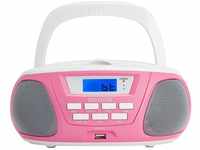 Aiwa BBTU-300PK: Tragbares CD-Radio mit Bluetooth, USB, AUX-In, Radio-Tuner,
