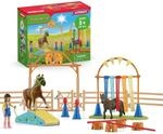 schleich Farm World | Pony Agility Starter-Set 42481 | Spielset mit 2 Ponys,