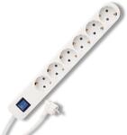 REV Steckdosenleiste Ice - Mehrfachsteckdose mit Schalter 6fach, Kabel 1,4m, 3680W,