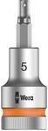 Wera 8740 C HF Zyklop Bit-Nuss 1/2 Zoll Antrieb mit Haltefunktion, 5.0 x 60 mm,