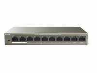 Tenda 10 Ports Fast Ethernet PoE Switch mit 8 PoE+ Ports & 2 Uplink-Ports (QoS,...