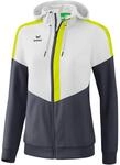 Erima Damen Squad Tracktop Jacke mit Kapuze (1032021), wei&szlig;/slate grey/bio lime, 38