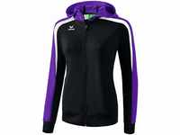 ERIMA Damen Jacke Liga 2.0 Trainingsjacke mit Kapuze, schwarz/violet/weiß, 34,
