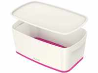 Leitz MyBox, Aufbewahrungsbox mit Deckel, Klein, Blickdicht, Weiß/Pink...