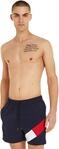 Tommy Hilfiger Herren Badeshorts Medium Drawstring Mittellang, Blau (Desert Sky), L