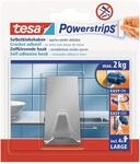 tesa Powerstrips Haken LARGE aus Metall - selbstklebender Badhaken, verstellbar,