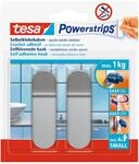 tesa Powerstrips Haken Small Metall - Selbstklebender Wandhaken f&uuml;r Glas,...