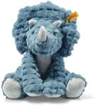 Steiff Soft Cuddly Friends Dixi Triceratops Petrol 28 cm, Dinosaurier Kuscheltier aus